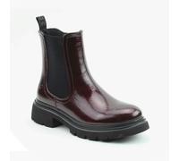 Heavenly Feet ZETA Womens Chelsea Boots Claret Patent - UK 5