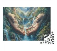 Heavenly Hands 1000pc Thick Cardboard Jigsaw Puzzle for Stress Relief Seekers Christmas Gathering Home Decor Casual Gamers Staycation Entertainment 52x38cm/1000pcs