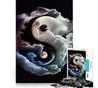 Heavenly Harmony Yin Yang Jigsaw 1000 Pieces for Adults Calm Game Stress Less Joyful Challenge Night Activity (38x26cm)