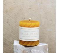 Heavenly Homes and Gardens Ochre Twisted Pillar Candle, 1x 7x7.5cm, Unscented, Modern, All Season, Christmas, Birthday, Engagement, Housewarming, Valentine's Day, Clean Burn, Long Burning