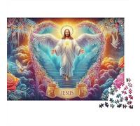 Heavenly Jesus Puzzles 1000 Pieces for Adults Jigsaw Puzzles for Adults 1000 Piece Puzzle Challenging Game for The Whole for Women,Angel Halo Gifts for MenFun Activity for Homecled Cardboard