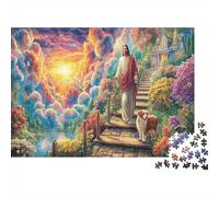 Heavenly Journey Jigsaw Puzzle 1000 Pieces for Adults Figure on Stairs with Dog Impossible Game | Gift for Families & Teens 52x38cm/1000pcs