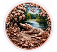 Heavenly Metals Alligator Colorized 1 oz .999 Pure Copper Round in Capsule