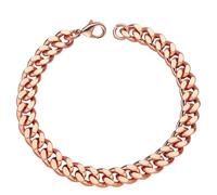 Heavenly Metals Pure Copper Cuban Link Bracelet - 99.9% Solid Copper - 5mm to 12mm Width - 6.5" to 9" Length - Unisex Curb Link Chain Bracelet - Gift Box Included, 7.5 Inch, Copper, no gemstone