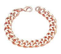 Heavenly Metals Pure Copper Cuban Link Bracelet - 99.9% Solid Copper - 5mm to 12mm Width - 6.5" to 9" Length - Unisex Curb Link Chain Bracelet - Gift Box Included, 6.5", Copper, no gemstone