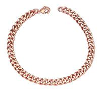 Heavenly Metals Pure Copper Cuban Link Bracelet - 99.9% Solid Copper - 5mm to 12mm Width - 6.5" to 9" Length - Unisex Curb Link Chain Bracelet - Gift Box Included, 8.5 Inch, Copper, no gemstone
