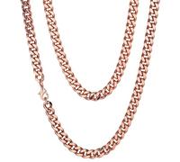 Heavenly Metals Pure Copper Cuban Link Chain Necklace- 99.9% Solid Copper - 5mm, 7mm, 9mm, 12mm Width - 18" to 26" Length, 24 Inch, Copper, No Gemstone