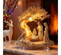 Heavenly Nativity Decor, Radiant 2D Acrylic Nativity Scene Ornaments,Colors & Thoughtful Composition,Unique Christian Nativitys Decor, Religious Gifts, for Family, Friends