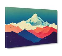 Heavenly Painted Mountains Canvas Print | Gallery Wrapped 30mm Frame Wall Art | 30x20 inches | Ready to Hang | Abstract Landscape Picture | Living Room Bedroom Lounge Office