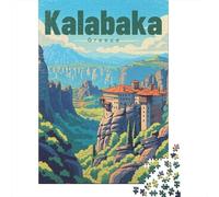 Heavenly Peaks of Meteora Jigsaw Puzzle 1000 Pieces, Scenic Mountain Resort, Thick Cardboard Pieces for Puzzle Lovers, Birthday Gift, Relaxing Challenge, 70x50cm/1000pcs