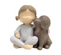 Heavenly Pet Statues - Child with Puppy Memory Figure | Handmade Miss You Animal Keepsake Memory Models, Bond Companion Dog - - Decoration for the Death of Pets