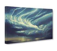 Heavenly Thunderstorm Canvas Print | Gallery Wrapped 30mm Frame Wall Art | 30x20 inches | Ready to Hang | Contemporary Picture | Living Room Bedroom Lounge Office