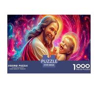 Heavenly Vision Puzzle for Adults & Kids: Jesus Holding Laughing Baby 1000Pc Educational Games for Wall Decor 38x26cm/1000pcs