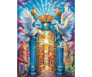 Heaven's Gate 1000 Pieces Jigsaw Puzzles Fairy Tale Wild Animals Fantasy For Men Educational Decompression Adults Anxiety Memory Care Mothers Valentines Gift Eco Friendly Material 1000 PCS