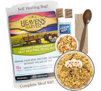 Heaven's Harvest Self-Heating Emergency Meal Kit (10 Year Shelf Life) - Tastier Than MRE Meals & Ready-to-Eat in Minutes! Just add Water to Activate The “Cooking” Process. (Savory Stroganoff)