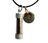 Heavens Tvcz “3 Kings Silver-Gold Takrud with Jade Donut - Thai Feng Shui Talisman Necklace for Protection & Prosperity”