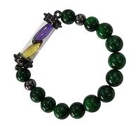 Heavens Tvcz Bracelet Natural Green Stone Thai Buddha Amulet Round Circle Bangle Energy for Women Charms with Pendant Naga Eye Purple/Yellow Lucky Wealth