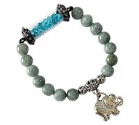 Heavens Tvcz Buddha Bracelet Thai Amulet Healing Buddhist Jade Bracelet Jewelry Bangle with Pendant Sarira Phra Tath Blue/Elephant Promote Love Good Luck Prosperity