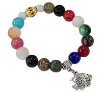 Heavens Tvcz Lucky Fish Charm Bracelet - Multicolor Natural Stone Energy Bracelet for Women - Chakra Balancing, Abundance, and Feng Shui Protection.