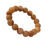 Heavens Tvcz Natural Jade Stone Beaded Bracelet, Elegant Round Bead Design, Classic Stretch Style, Inner Length: 6.50 inch (Stretch Elastic), Natural Gemstones, orange aventurine