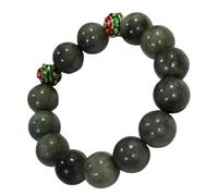 Heavens Tvcz Premium Natural Green Jade Bracelet for Women & Men, 13.60mm Large Jade Beads with Handmade Stretch Cord, Feng Shui Inspired Jewelry, Elegant Gift Box