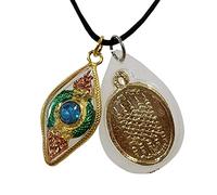 Heavens Tvcz Sacred Naga Eye Amulet Necklace - 5-Row Golden Yantra Thai Talisman for Wealth, Fortune & Protection - Adjustable Black Rope Handmade Pendant