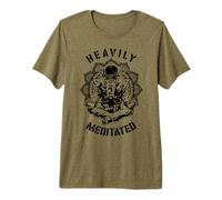 Heavily Meditated Funny Spiritual Yoga Astronaut Mandala Premium T-Shirt