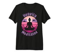 Heavily Meditated Funny Yoga Meditation Lover Premium T-Shirt