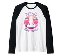 Heavily Meditated Funny Yoga Meditation Lover Raglan Baseball Tee