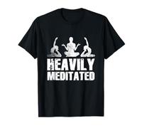 Heavily Meditated Men Women Funny Yoga Meditation T-Shirt
