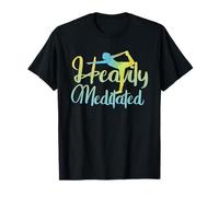 Heavily Meditated Men Women Funny Yoga Meditation T-Shirt