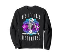 Heavily Meditated Yoga Mermaid Pose Skeleton Anahata Symbol Sweatshirt