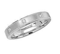 Heavy 925 Sterling Silver 3mm Flat Court Comfort Men/Ladies Wedding Band/Ring with Cubic Zirconia/CZ WJS14925RSN