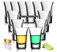 Heavy Base Shot Glasses - 30ml Clear Shot Glasses Set for Alcohol 12 Pack Mini Clear Crystal with Thick Base - for Tequila Vodka Whisky Liqueurs Rum and Home Party Bar
