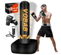 Heavy Boxing with Square Base, Punching Bag,Boxing Gloves, Pump, Gift Premium Gift Box for Home Gym MMA Fitness,Men Inflatable Stand Punch Bag
