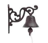 Heavy Cast Iron Wall Bell, Rustic Vintage Large Cast Iron Wall Mounted Metal Doorbell, Indoor Outdoor Wall Mounted Dinner Bell, Garden House Wall Decoration (1)