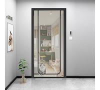 Heavy Cats Screen Door, Mesh Door Screen for Pets White Multiple Sizes Double Zipper(95x200cm)
