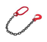 Heavy Chains for Lifting with Inspection Certificate, G80 Manganese Steel High Strength Chain Sling with Hooks, Industrial-chain-slings for Crane(1 Ton)