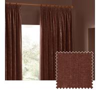 Yard Chenille Pencil Pleat Curtains - Nutmeg - 117x137cm
