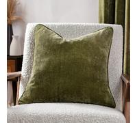 Heavy Chenille Woven Piped Cushion Yard Olive 50cm x 50cm