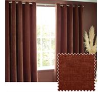 Heavy Chenille Woven Velvet Eyelet Curtain Yard Light Brown 168cm width x 183cm drop