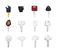 Heavy Construction Equipment Ignition 12 Key Set - Universal Ignition Starter Switch Spare Keys for Caterpillar, JCB, Hitachi, Volvo, Kubota, Takeuchi, Bobcat, Komatsu Construction Machinery Keys