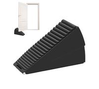 Heavy Door Stop, Strongest Large Stainless Steel Spring Door Stopper, Tall Door Weight Up to 3 Inch, Non-Slip Rubber Grip, Adjustable Door Wedge (Black, 1 Pack)