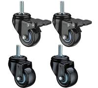Heavy Du 1.6" PU Casters with Brake - 150 kg Load Capaci, Quiet Industrial Wheels for Tables, Office Chairs & Cribs - 4-Pack Perfect for Smooth li