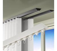 Heavy-Du 1-Channel Aluminum Ceiling ain Track with Silent Rollers, No Drill Self-Adhesive Inllat, 4.3ft (130cm) White - Ideal for Home & Office Window Treatments