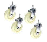 Heavy-Du 100mm Industrial Caster Wheels with Brake - 360° Rotating Nylon Trolley Wheels for Shopping Carts Workbenches & Trolleys M20*60mm Threaded Design