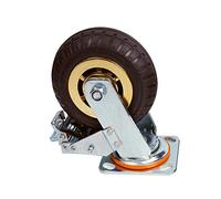 Heavy Du 100mm Rubber Swivel Castor Wheels - Silver Castors for Fur, Trolleys, and Equint - Smooth li and Easy Maneuverabili