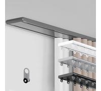 Heavy-Du 2-Lane ain Track Aluminum Ceiling Mount 0.8m-6.0m Easy Inll for Living Room & Bedroom Drapes Gray 5.40m t for ains & Window Treatments
