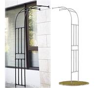 Heavy-Du 240cm Garden Arch Trellis for Climbing Plants - Metal Wedding Arch Support Weatherproof Cream h (150x240cm/4.9x7.9ft) - Perfect for Outdoor Gardens and Events
