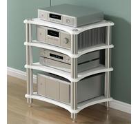 Heavy Du 3-Tier AV Stand - Adjustable o Rack for Turntable & Home Theater Sto - Modern White Design (60x40cm) - Ideal for Studio & Ma nizat
